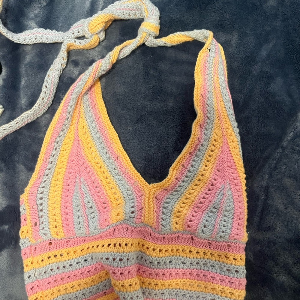Colorful Crochet halter top